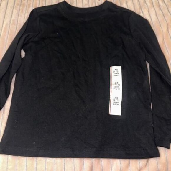 Boys XS(4/5) Long Sleeve T-Shirt Black Cat & Jack - Picture 1 of 2